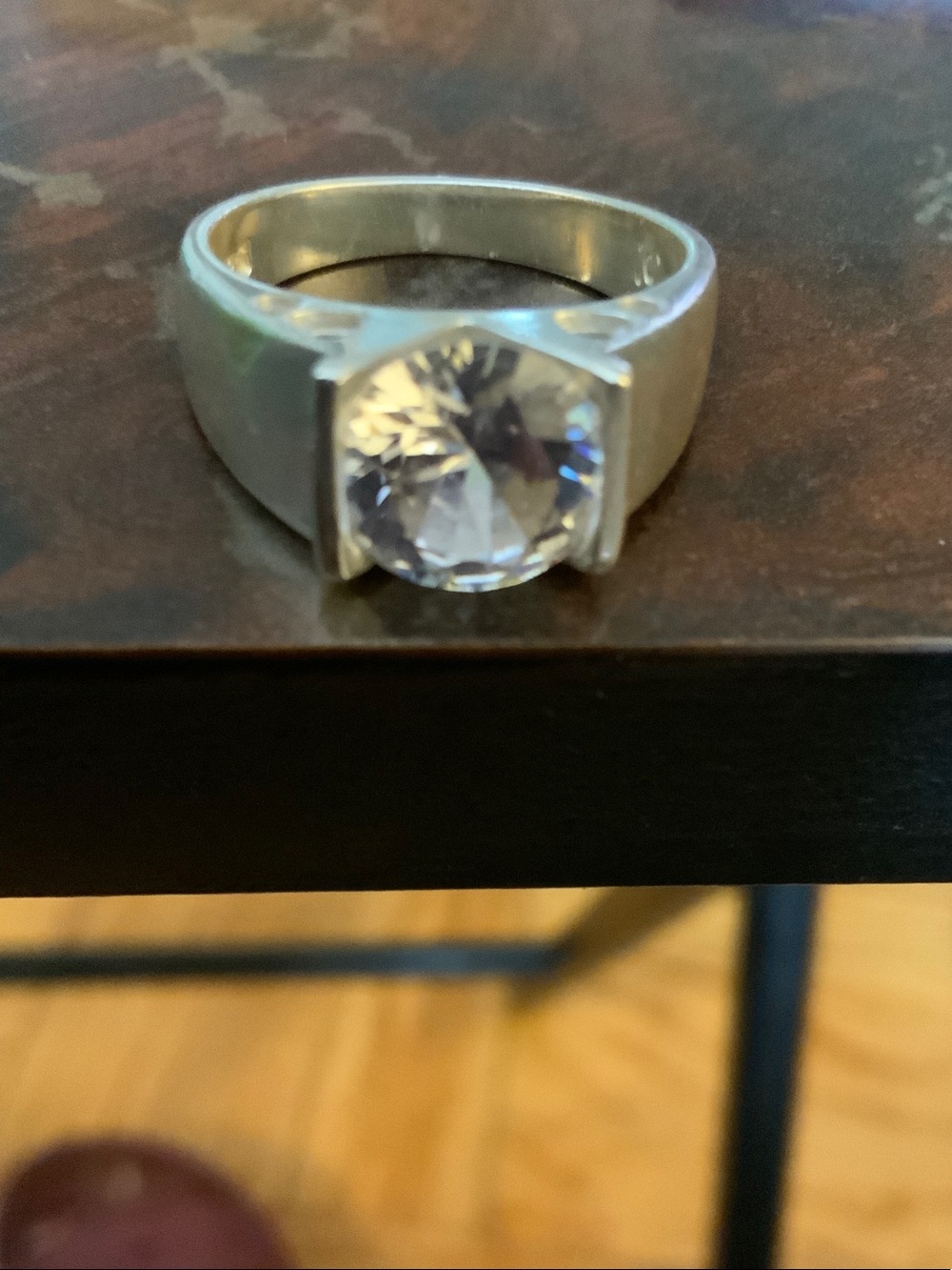 Classic Sterling Silver Solitaire Ring with CZ stone.